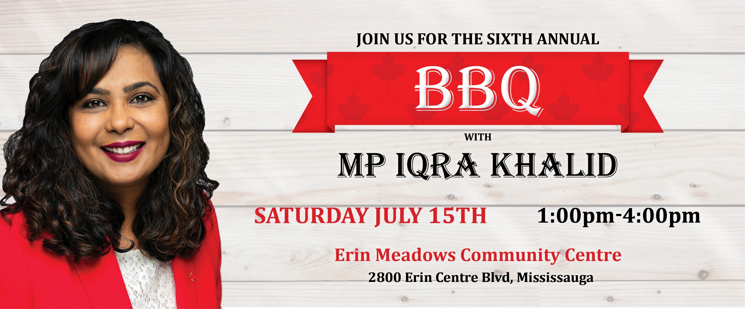 Join us for my Sixth Annual Erin Mills BBQ!